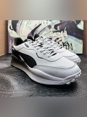 Puma Style Rider 'Zinc' white trainers. Size US 12 #sneakers #puma size US12